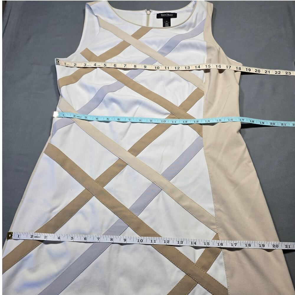 White House Black Market Cream and Tan Midi Dress - Picture 5 of 12
